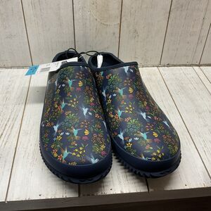 Western Chief Women's Hummingbird Clogs Navy Floral Garden Shoes‎ Size 10